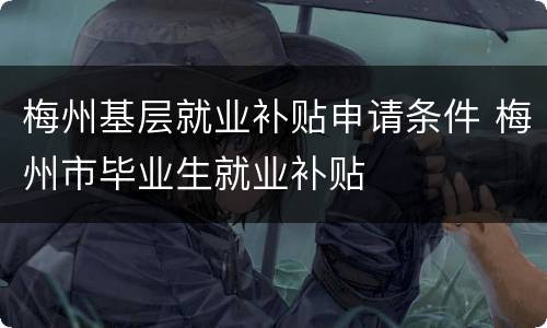梅州基层就业补贴申请条件 梅州市毕业生就业补贴