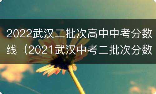 2022武汉二批次高中中考分数线（2021武汉中考二批次分数线）