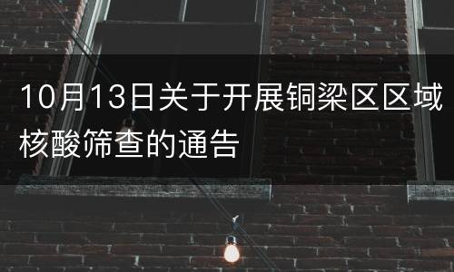 10月13日关于开展铜梁区区域核酸筛查的通告