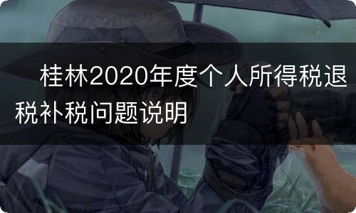 ​桂林2020年度个人所得税退税补税问题说明