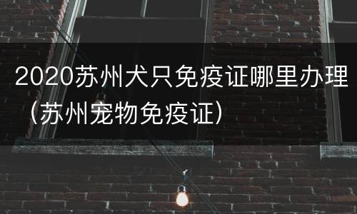2020苏州犬只免疫证哪里办理（苏州宠物免疫证）