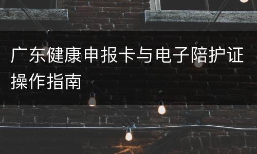 广东健康申报卡与电子陪护证操作指南