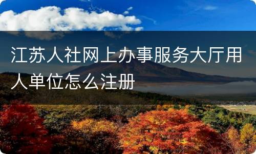 江苏人社网上办事服务大厅用人单位怎么注册