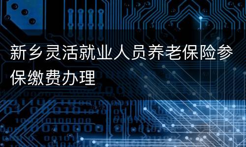 新乡灵活就业人员养老保险参保缴费办理