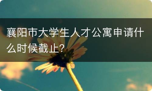襄阳市大学生人才公寓申请什么时候截止？