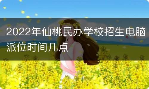 2022年仙桃民办学校招生电脑派位时间几点