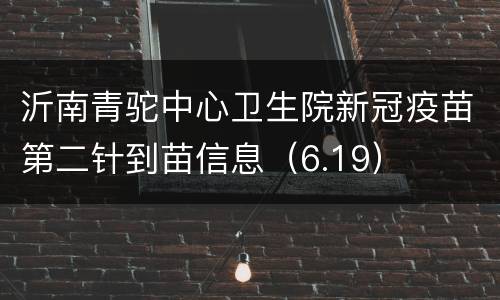 沂南青驼中心卫生院新冠疫苗第二针到苗信息（6.19）