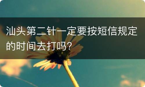汕头第二针一定要按短信规定的时间去打吗?