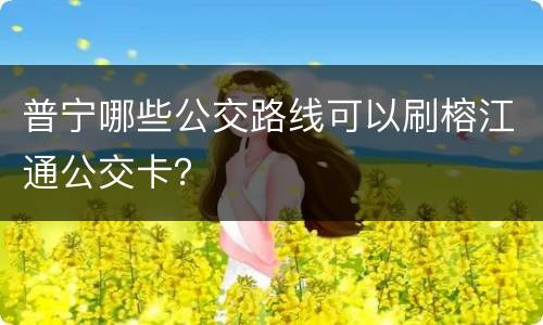 普宁哪些公交路线可以刷榕江通公交卡？