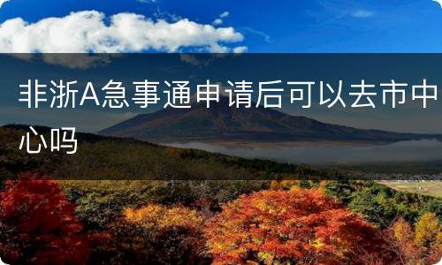 非浙A急事通申请后可以去市中心吗