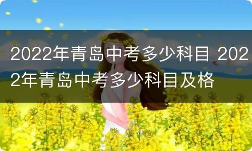 2022年青岛中考多少科目 2022年青岛中考多少科目及格