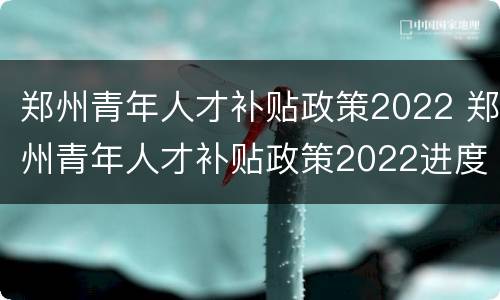 郑州青年人才补贴政策2022 郑州青年人才补贴政策2022进度