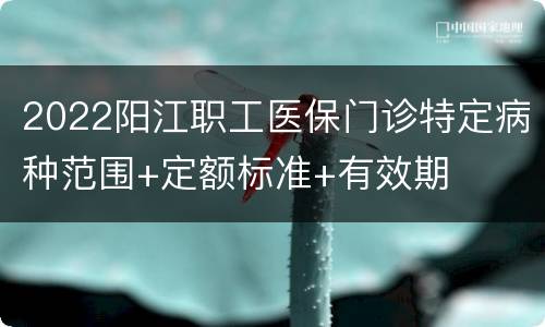 2022阳江职工医保门诊特定病种范围+定额标准+有效期