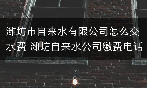 潍坊市自来水有限公司怎么交水费 潍坊自来水公司缴费电话