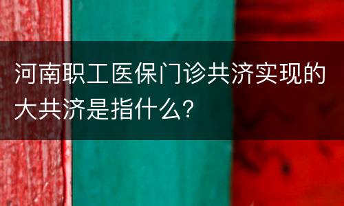 河南职工医保门诊共济实现的大共济是指什么？