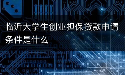 临沂大学生创业担保贷款申请条件是什么