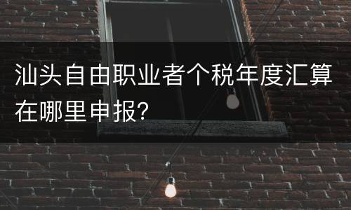 汕头自由职业者个税年度汇算在哪里申报？