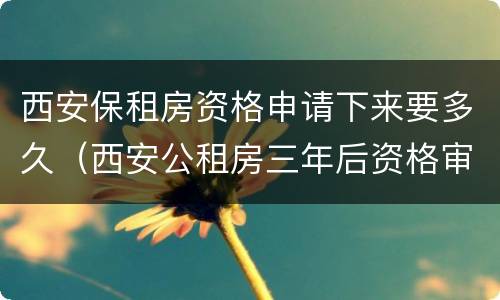 西安保租房资格申请下来要多久（西安公租房三年后资格审核）