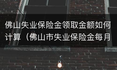 佛山失业保险金领取金额如何计算（佛山市失业保险金每月多少钱）