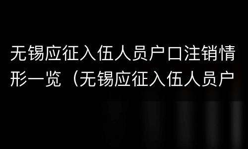 无锡应征入伍人员户口注销情形一览（无锡应征入伍人员户口注销情形一览表）