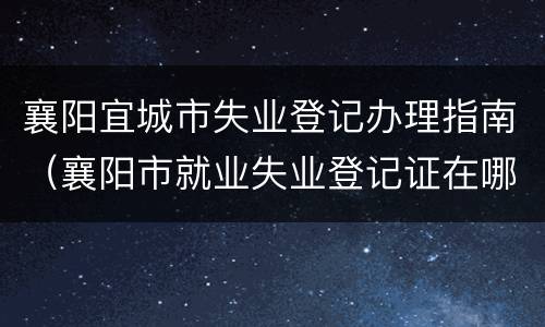襄阳宜城市失业登记办理指南（襄阳市就业失业登记证在哪办）