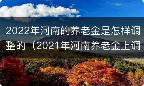 2022年河南的养老金是怎样调整的（2021年河南养老金上调公布了）