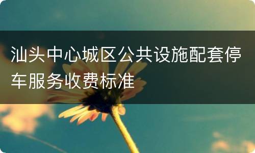 汕头中心城区公共设施配套停车服务收费标准