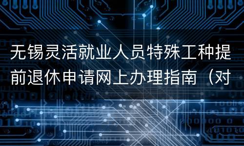 无锡灵活就业人员特殊工种提前退休申请网上办理指南（对象+条件+步骤）