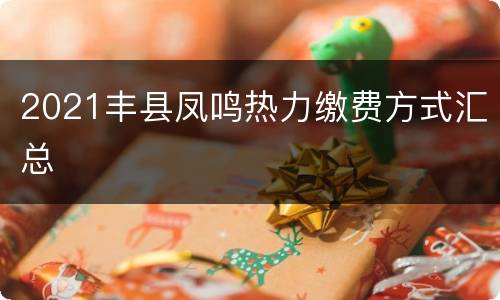 2021丰县凤鸣热力缴费方式汇总
