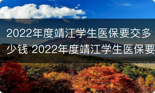 2022年度靖江学生医保要交多少钱 2022年度靖江学生医保要交多少钱一个月