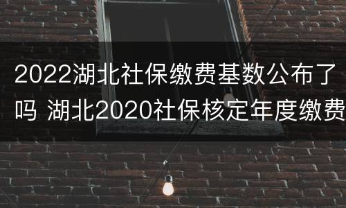 2022湖北社保缴费基数公布了吗 湖北2020社保核定年度缴费基数标准