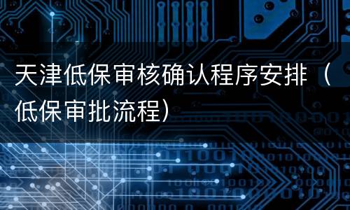 天津低保审核确认程序安排（低保审批流程）