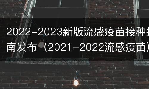 2022-2023新版流感疫苗接种指南发布（2021-2022流感疫苗）