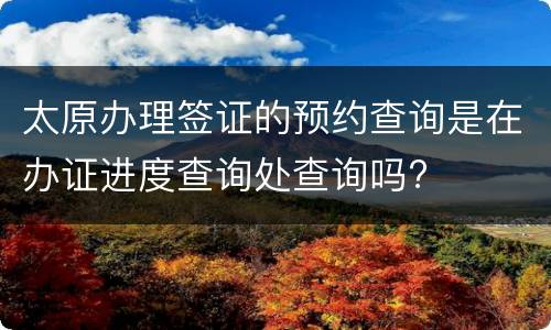 太原办理签证的预约查询是在办证进度查询处查询吗?