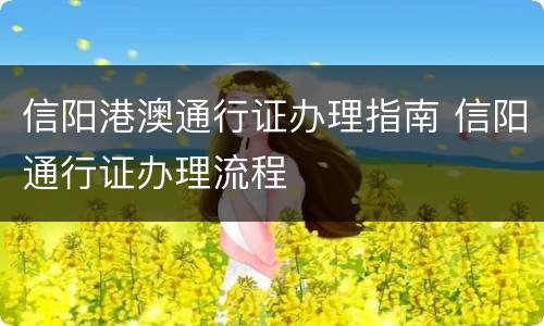 信阳港澳通行证办理指南 信阳通行证办理流程