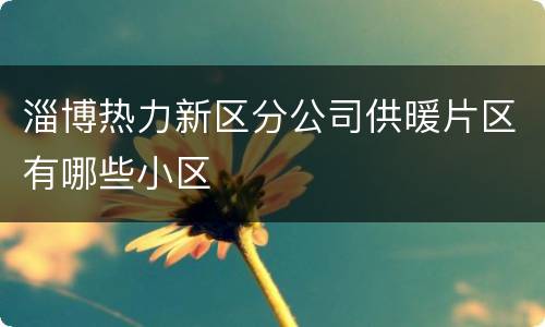 淄博热力新区分公司供暖片区有哪些小区