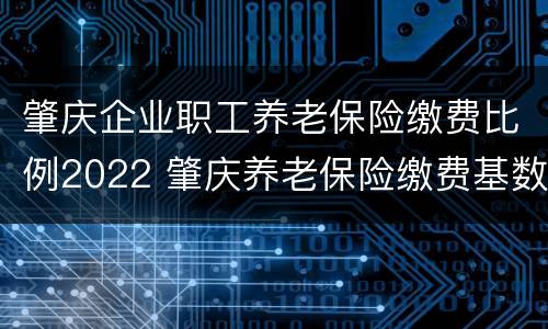 肇庆企业职工养老保险缴费比例2022 肇庆养老保险缴费基数