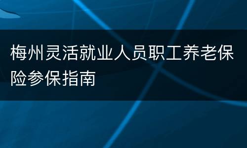 梅州灵活就业人员职工养老保险参保指南