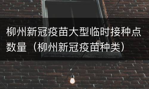 柳州新冠疫苗大型临时接种点数量（柳州新冠疫苗种类）
