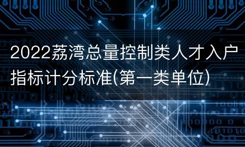 2022荔湾总量控制类人才入户指标计分标准(第一类单位)