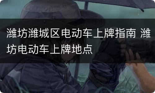 潍坊潍城区电动车上牌指南 潍坊电动车上牌地点