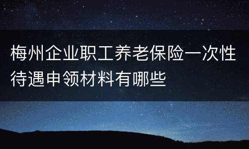 梅州企业职工养老保险一次性待遇申领材料有哪些