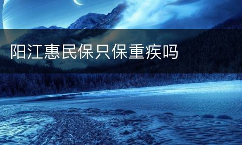 阳江惠民保只保重疾吗