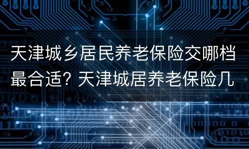 天津城乡居民养老保险交哪档最合适? 天津城居养老保险几档