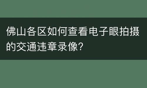 佛山各区如何查看电子眼拍摄的交通违章录像?