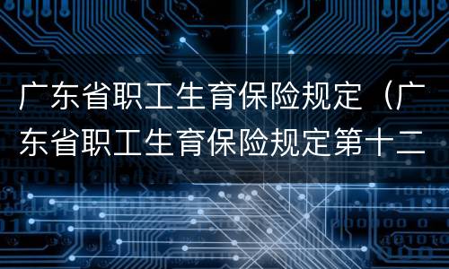 广东省职工生育保险规定（广东省职工生育保险规定第十二条）