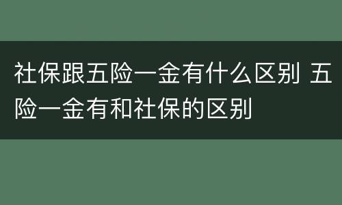 社保跟五险一金有什么区别 五险一金有和社保的区别