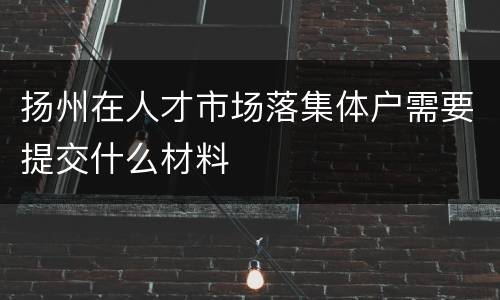 扬州在人才市场落集体户需要提交什么材料