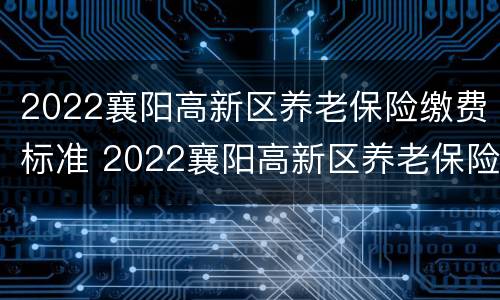 2022襄阳高新区养老保险缴费标准 2022襄阳高新区养老保险缴费标准是多少
