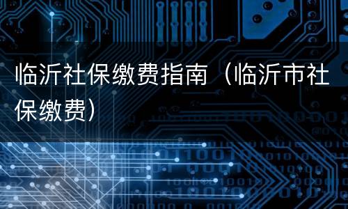 临沂社保缴费指南（临沂市社保缴费）